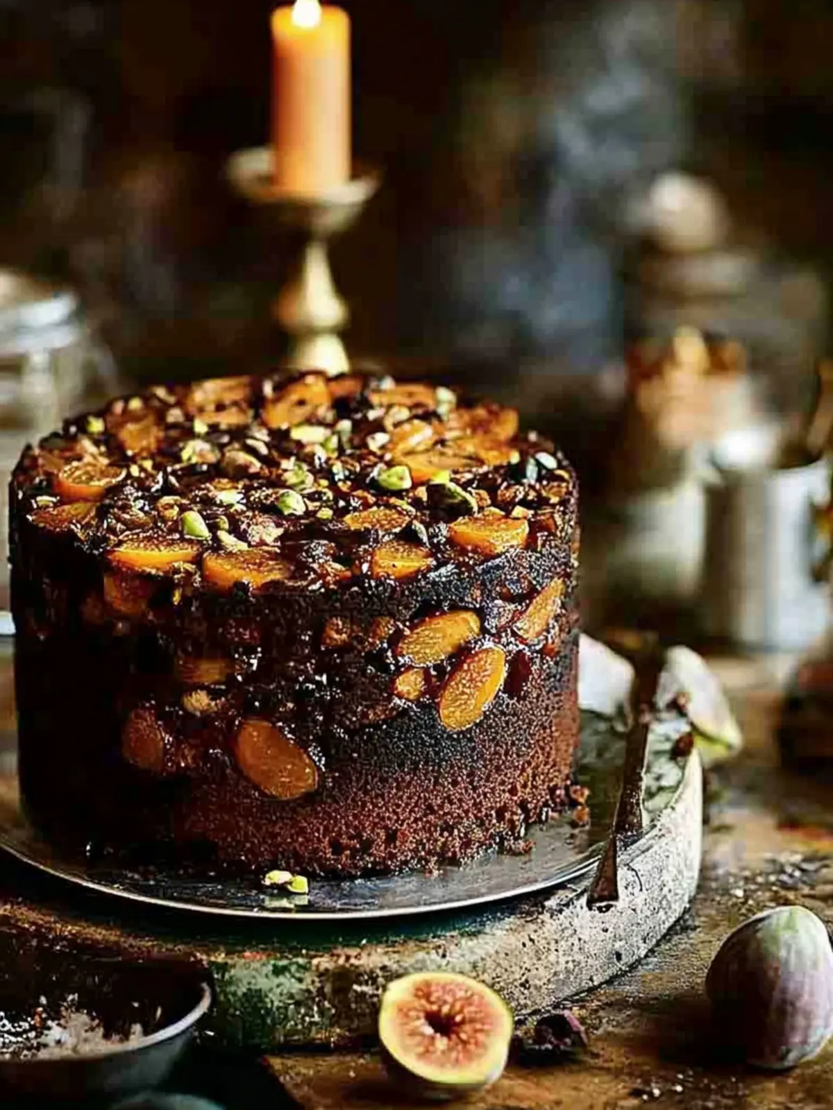 Fig, apricot and pistachio Christmas cake