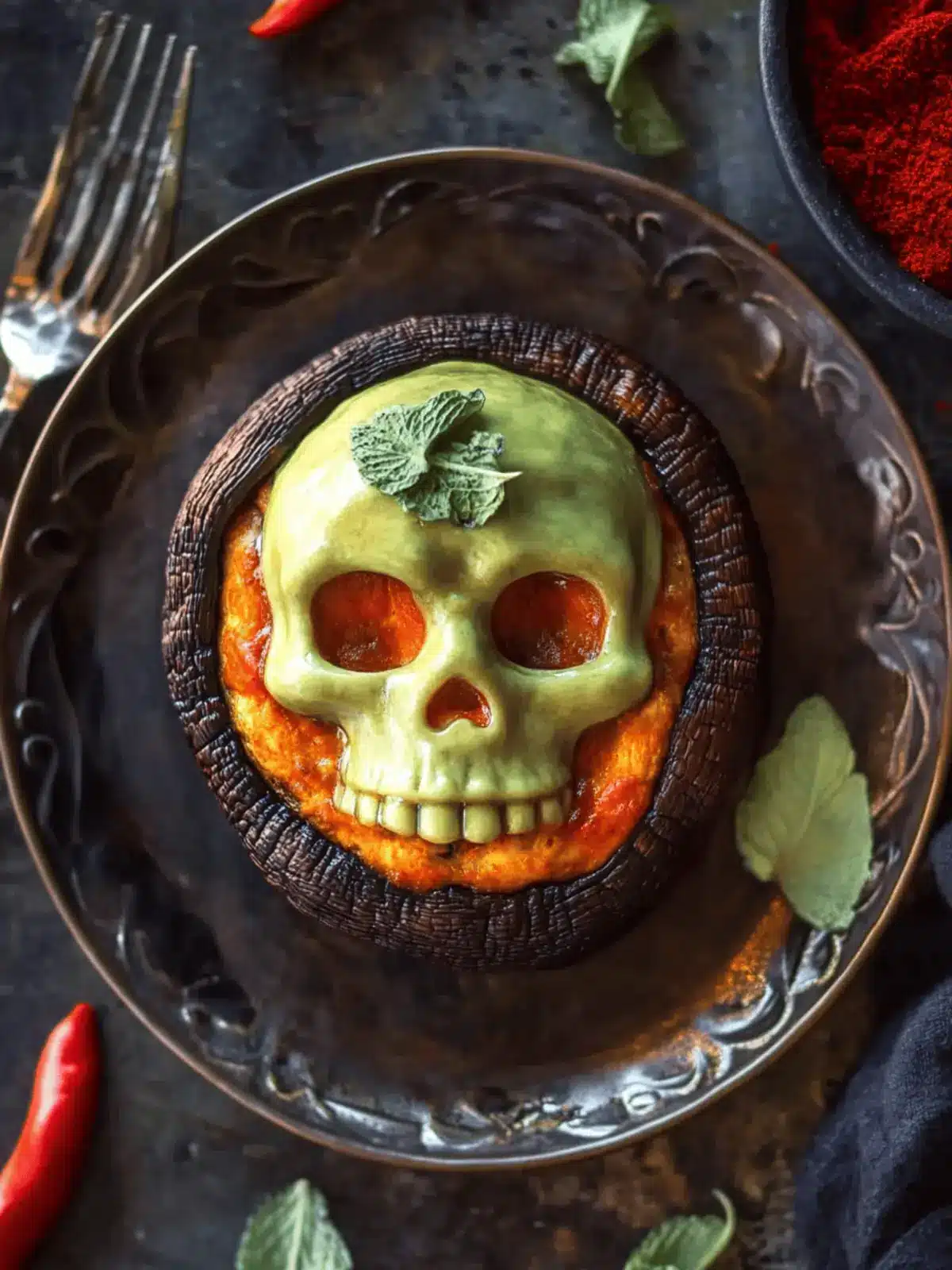 Skull Stuffed Portobellos