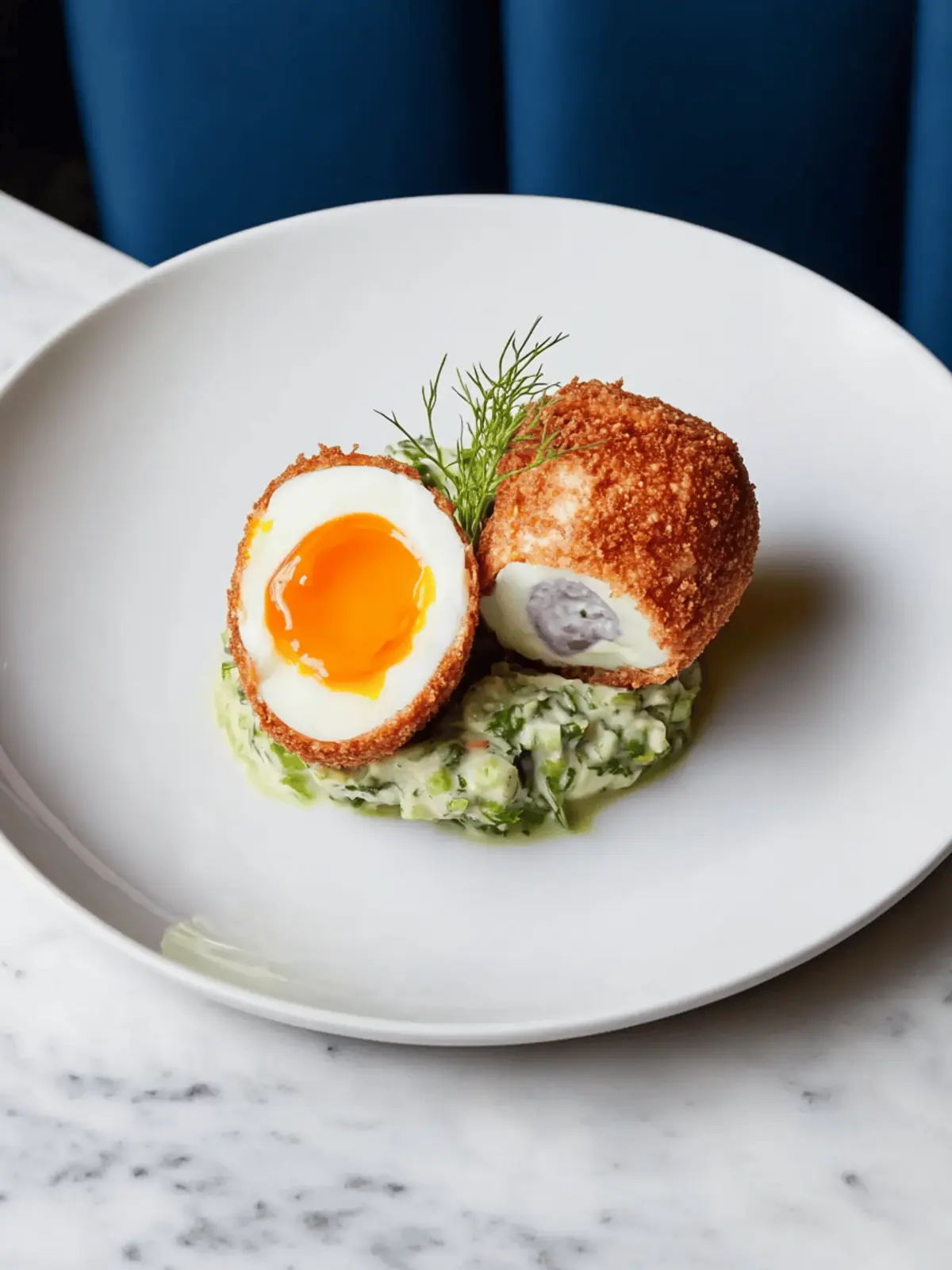 Lobster Scotch Egg with Celeriac Slaw for Gourmet Delights 3 Lobster scotch egg with celeriac slaw and lovage mayonnaise