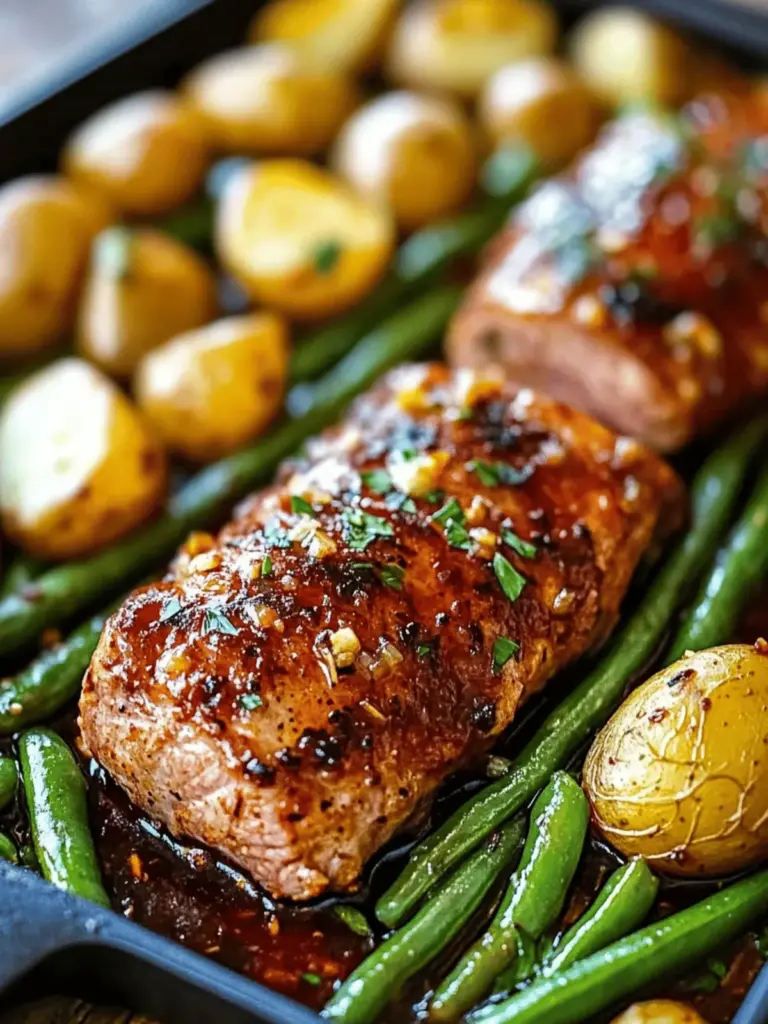 Garlic Butter Pork Tenderloin Recipe with Potatoes and Green Beans