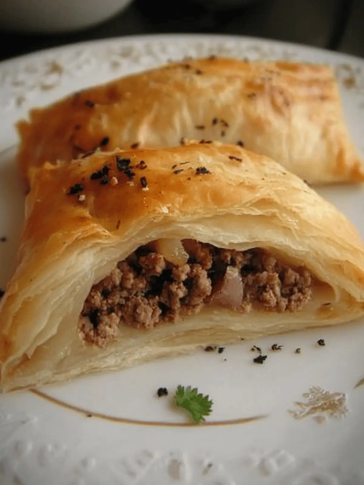 Turkish long borek with ground beef/ Kıymalı Kol Böreği