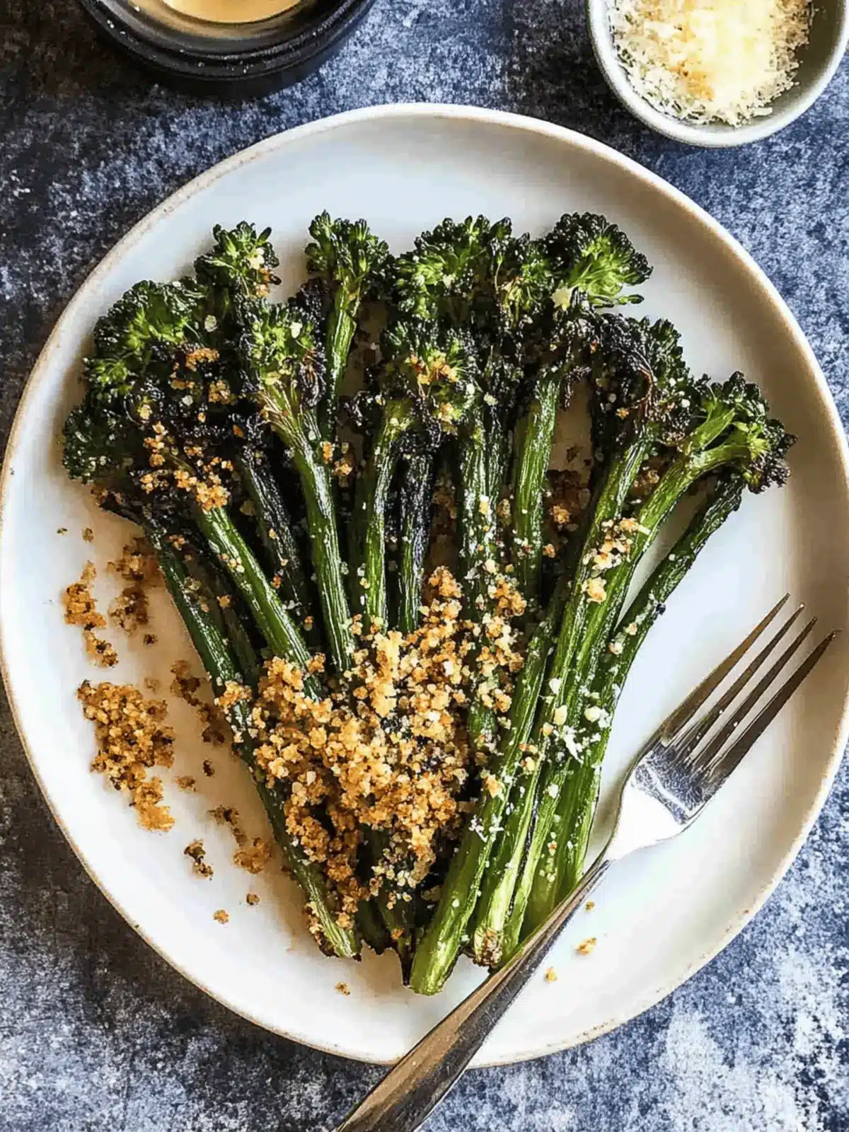 Delicious Roasted Broccolini with Parmesan-Pine Nut Pangritata 3 Roasted Broccolini with Parmesan-Pine Nut Pangritata