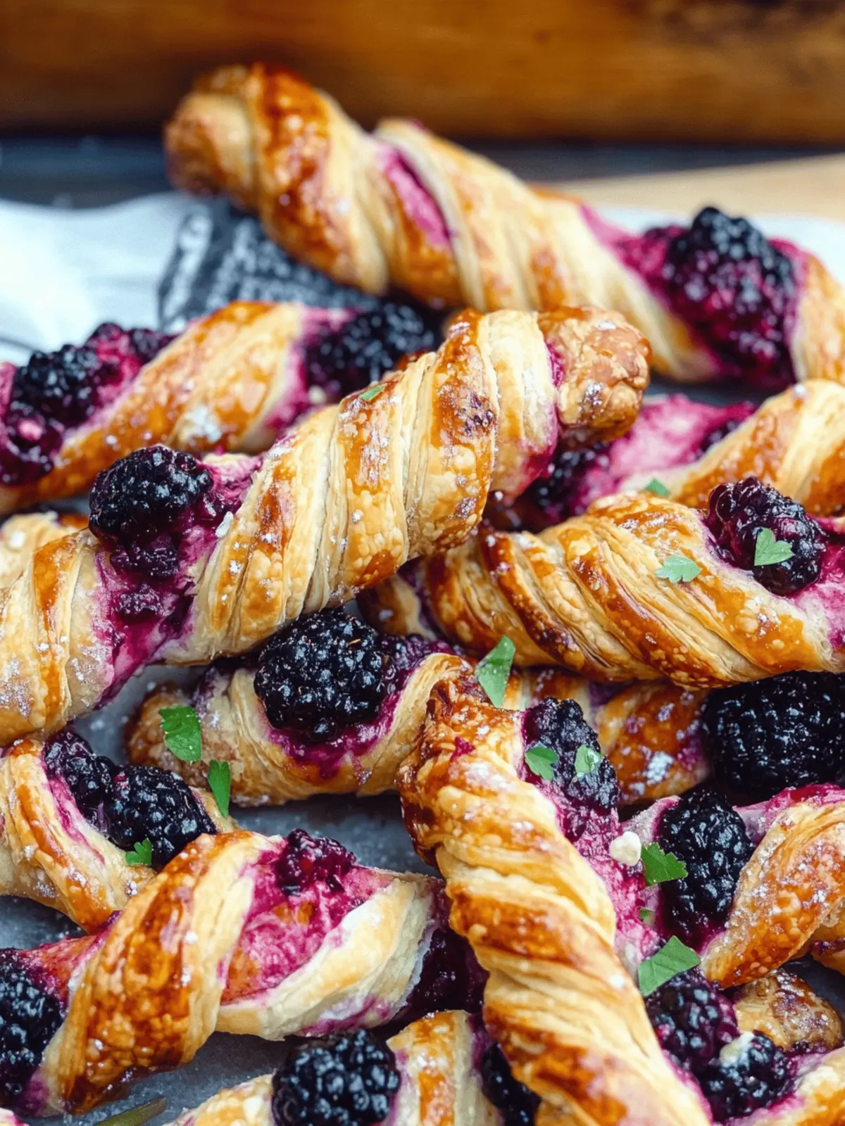 Blackberry Goat Cheese Puff Pastry Twists