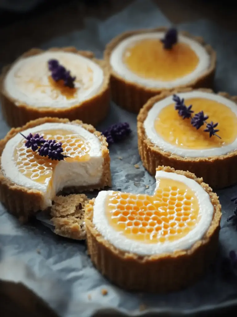Peaches and Hay Mini Cheesecakes with Honey