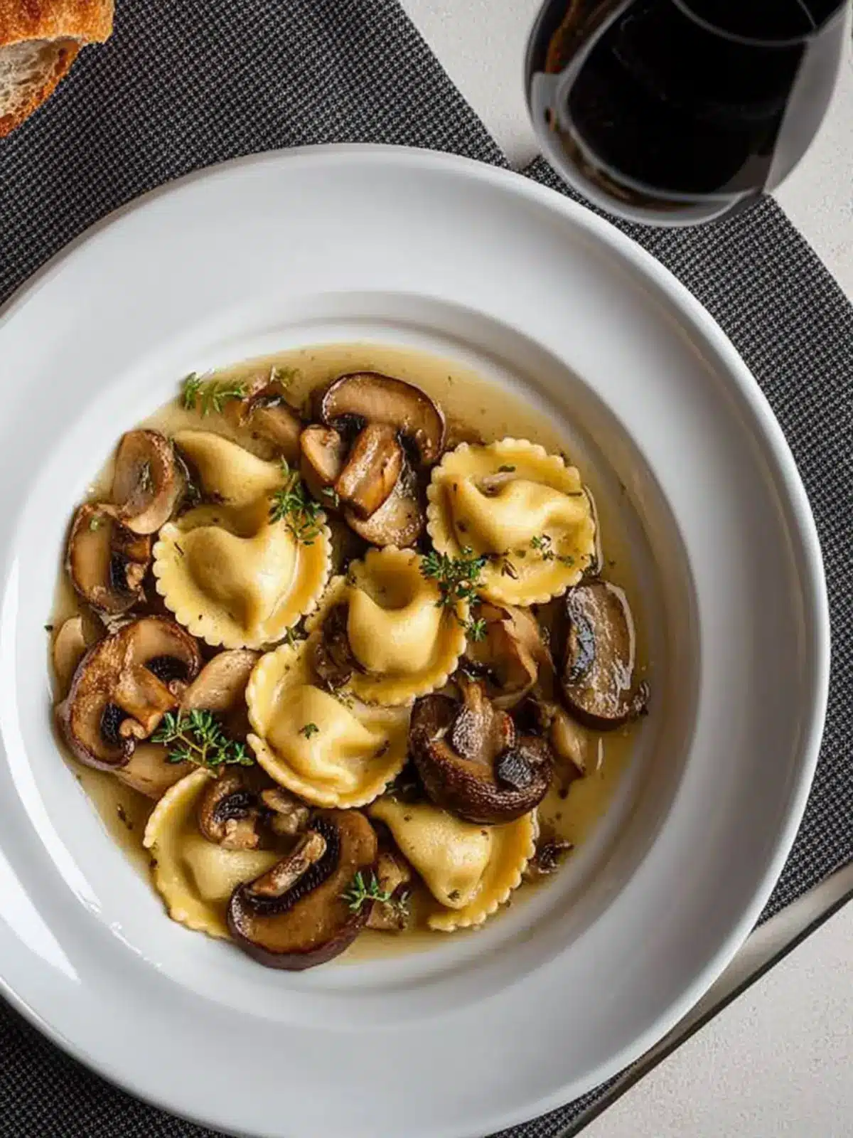 Mouthwatering Mushroom Cappelletti with Creamy Wine Sauce 3 Mushroom Cappelletti
