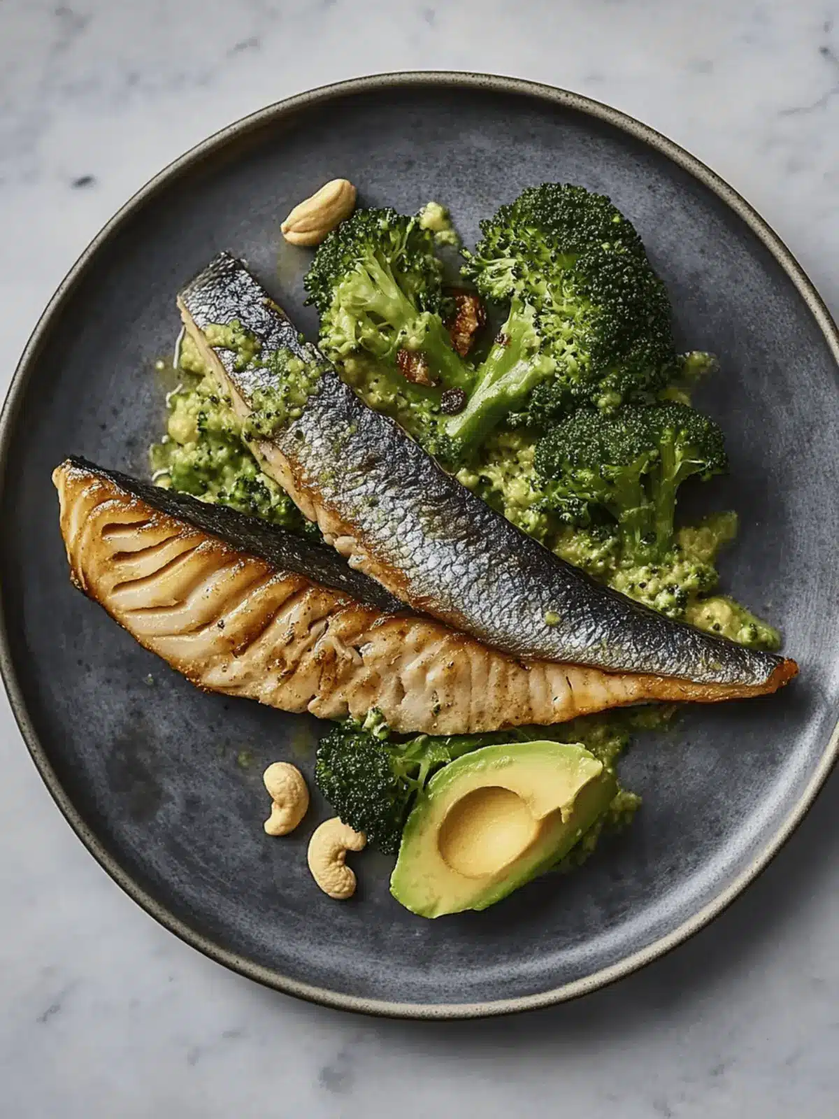 Mackerel with Avocado, Broccoli and Cashew Salad Delight 2 Mackerel with avocado, broccoli and cashew salad