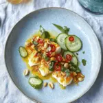 Turmeric White Fish with Peanuts and Chili-Lime Cucumber