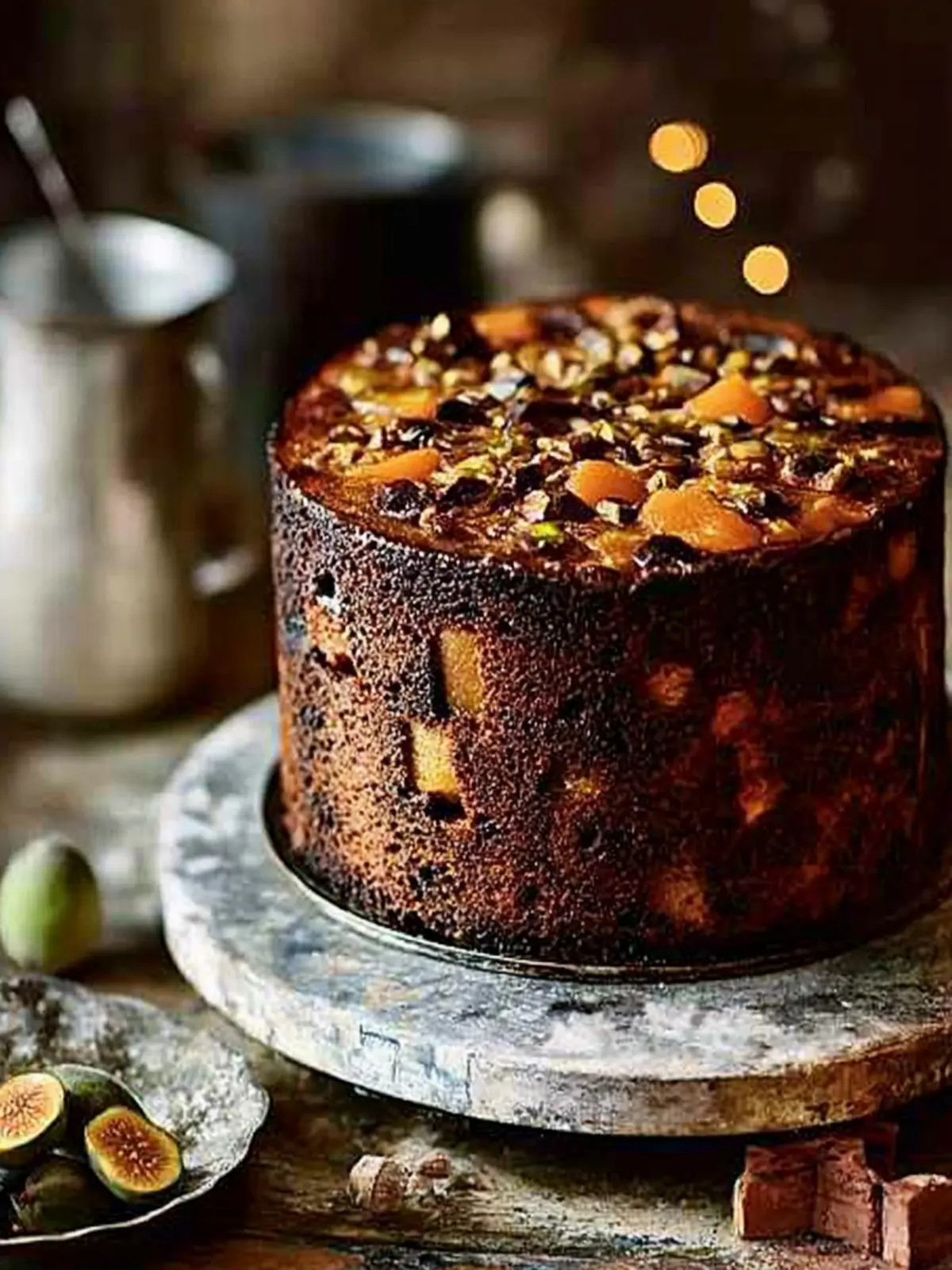 Fig, apricot and pistachio Christmas cake