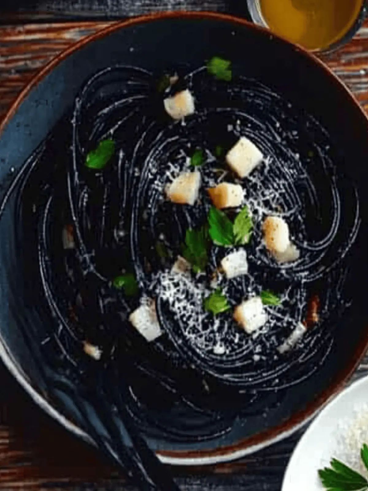 Squid Ink Spaghetti Aglio e Olio