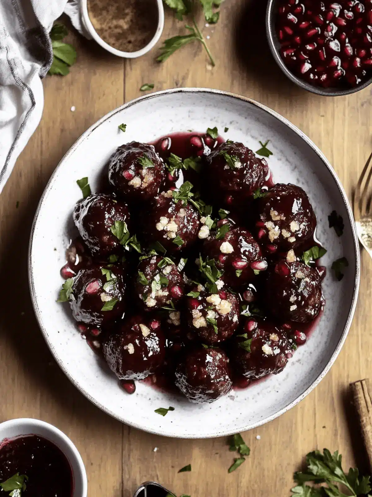 Sticky Pomegranate Meatballs