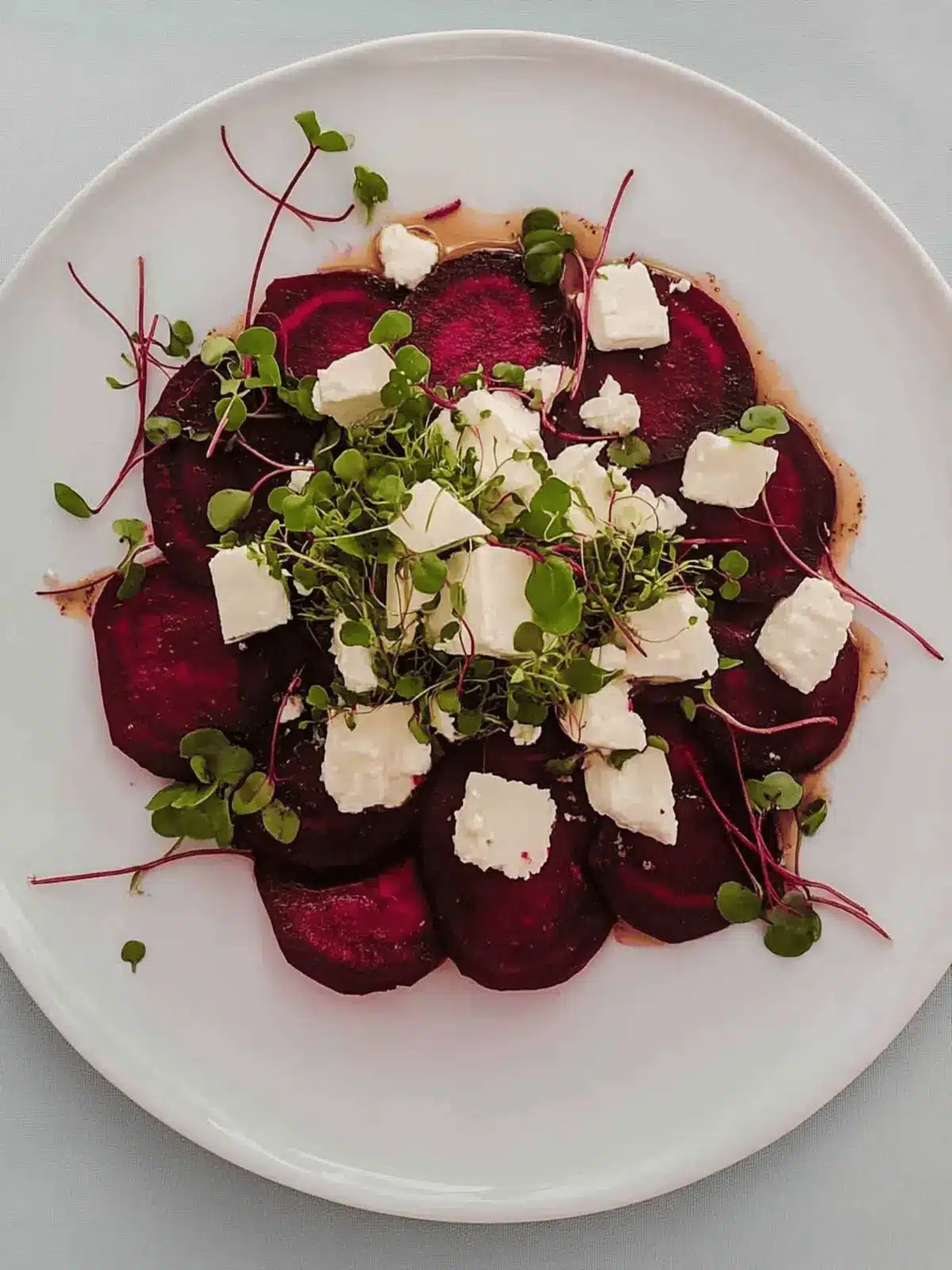 Beet Carpaccio with Feta and Microgreens
