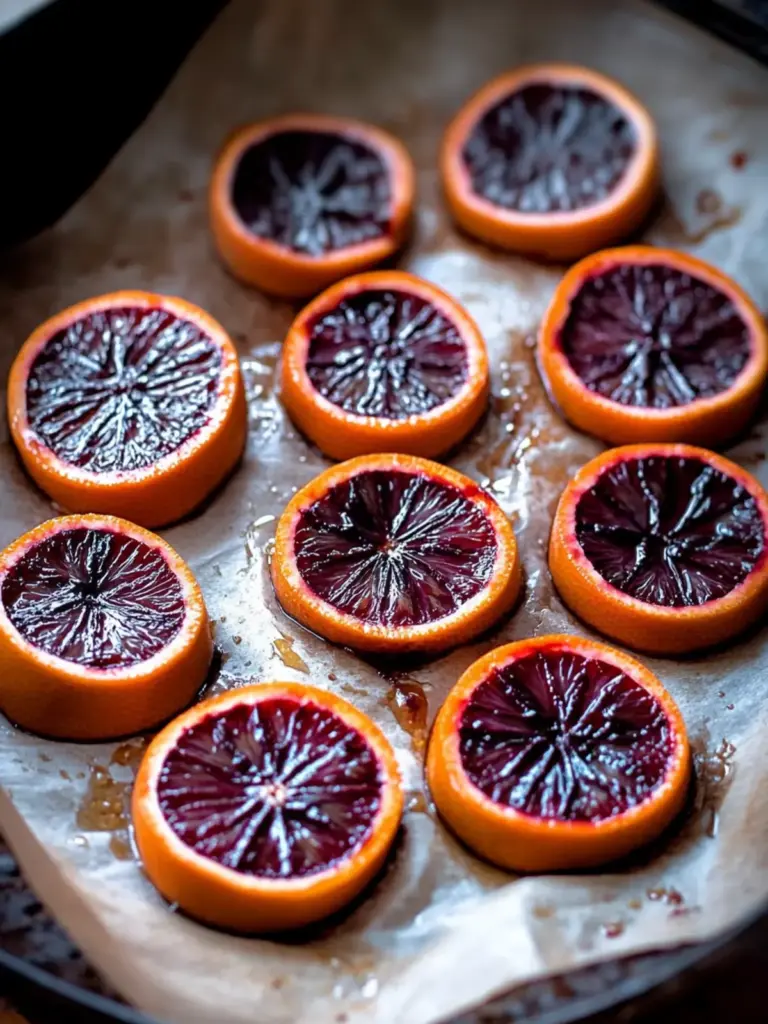 Candied Blood Orange Slices with Dark Chocolate
