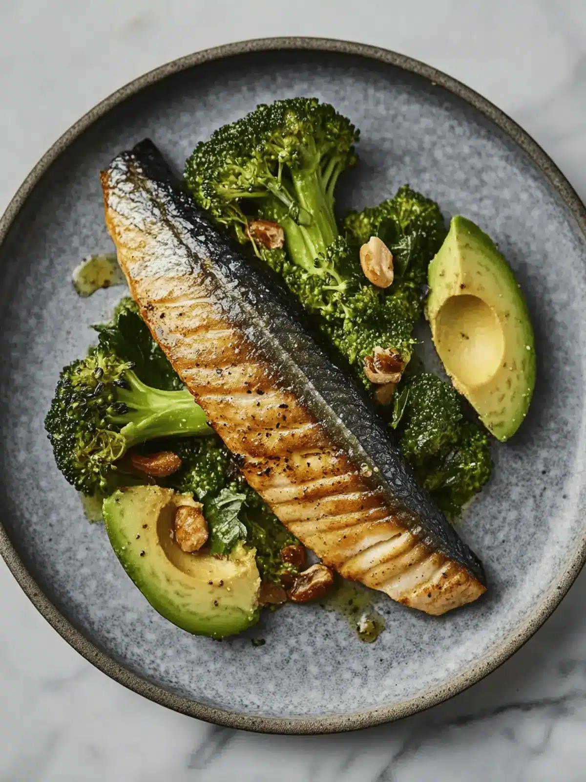 Mackerel with Avocado, Broccoli and Cashew Salad Delight 5 Mackerel with avocado, broccoli and cashew salad