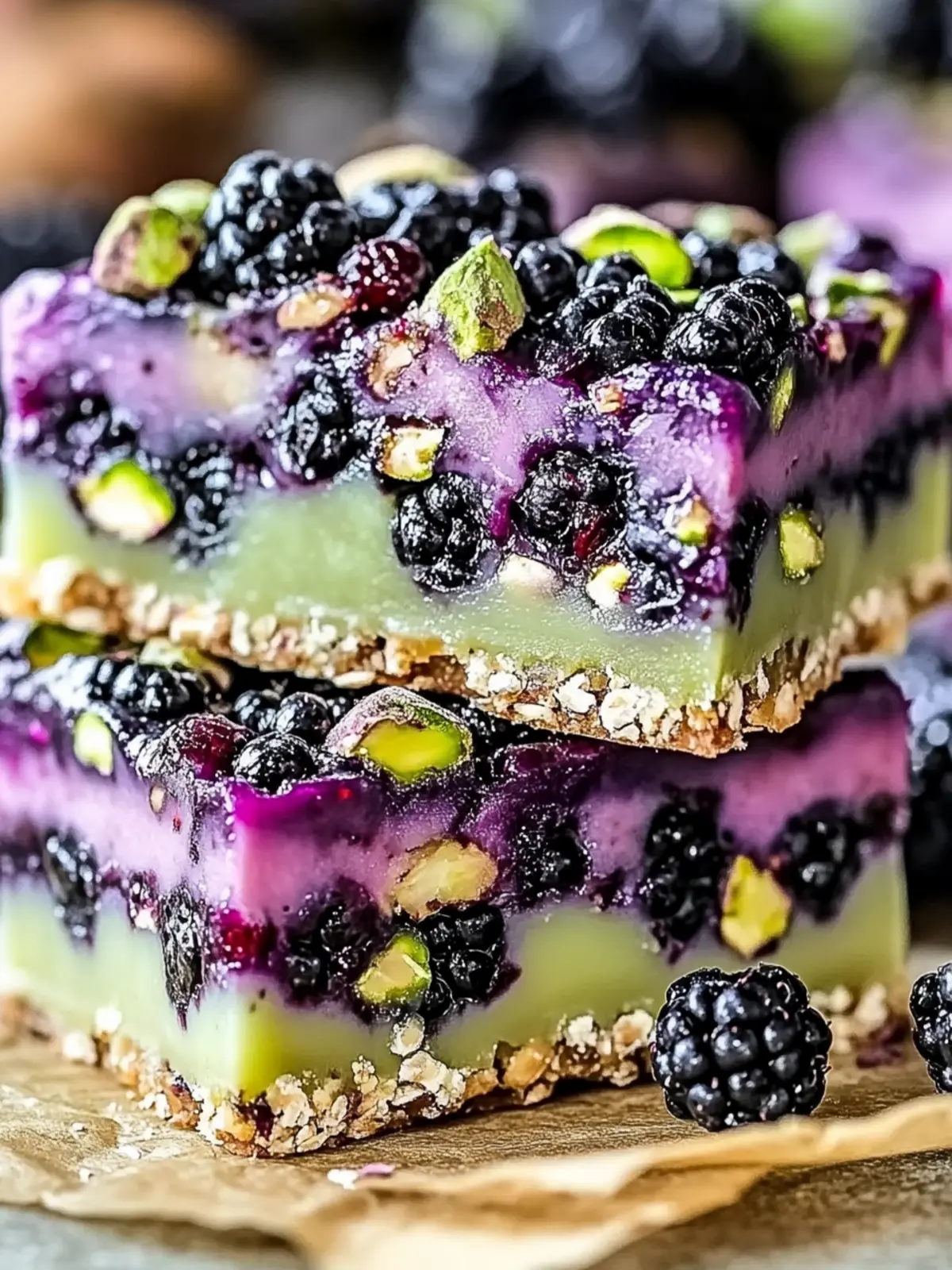 Irresistible Blackberry Pistachio Dream Bars