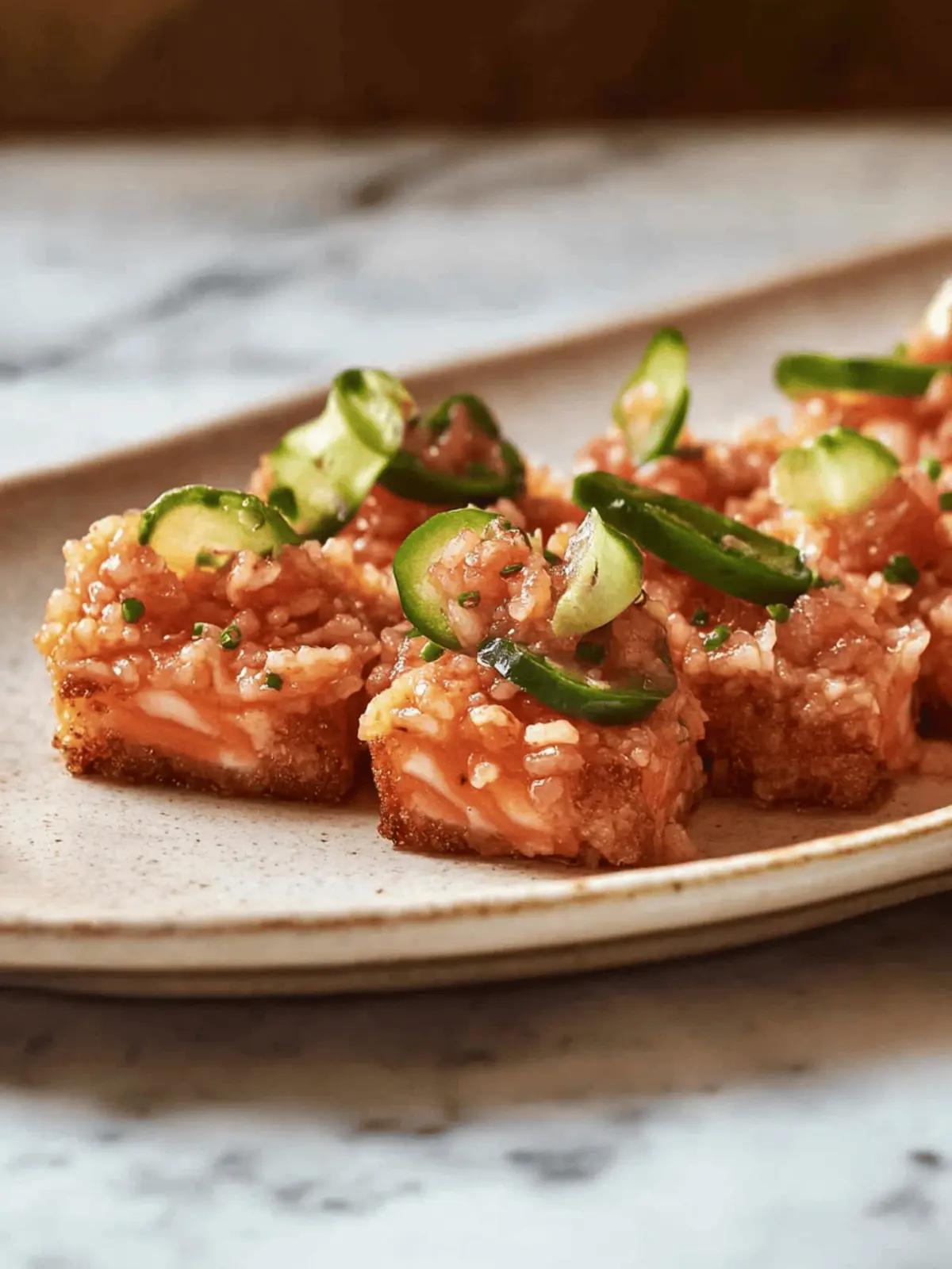 Crispy Rice with Spicy Salmon: Your New Favorite Sushi Twist 2 Crispy Rice with Spicy Salmon