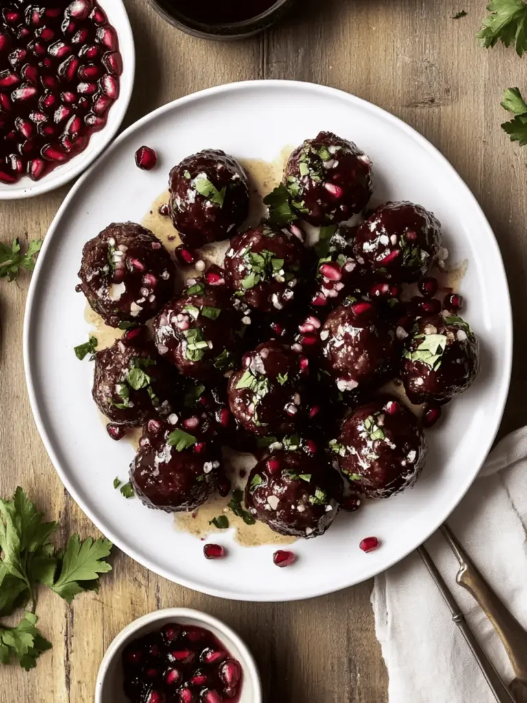 Sticky Pomegranate Meatballs