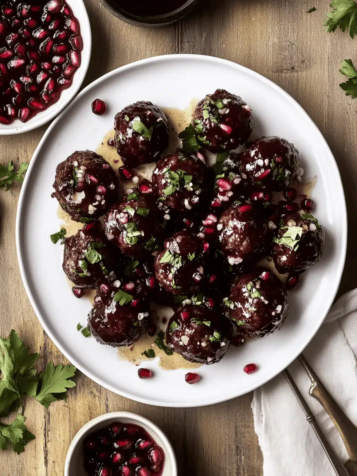 Sticky Pomegranate Meatballs
