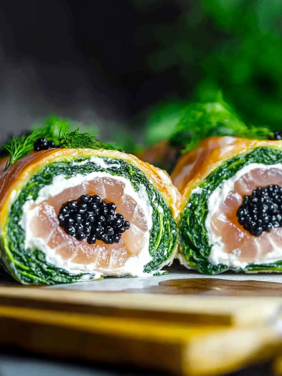 Spinach Smoked Salmon Roulade Recipe with Caviar Bliss 3 Spinach Smoked Salmon Roulade Recipe with Caviar