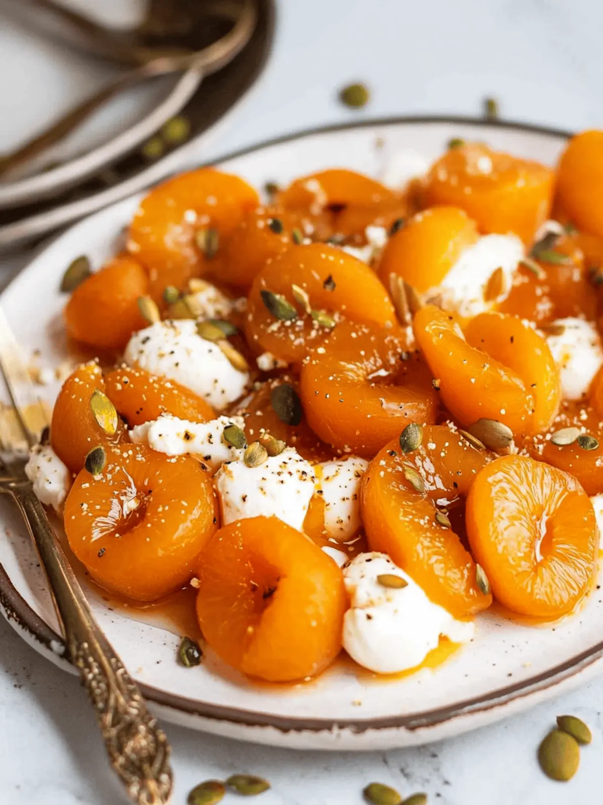 Kuru Kayısı Tatlısı (Turkish Poached Apricots with Ricotta)