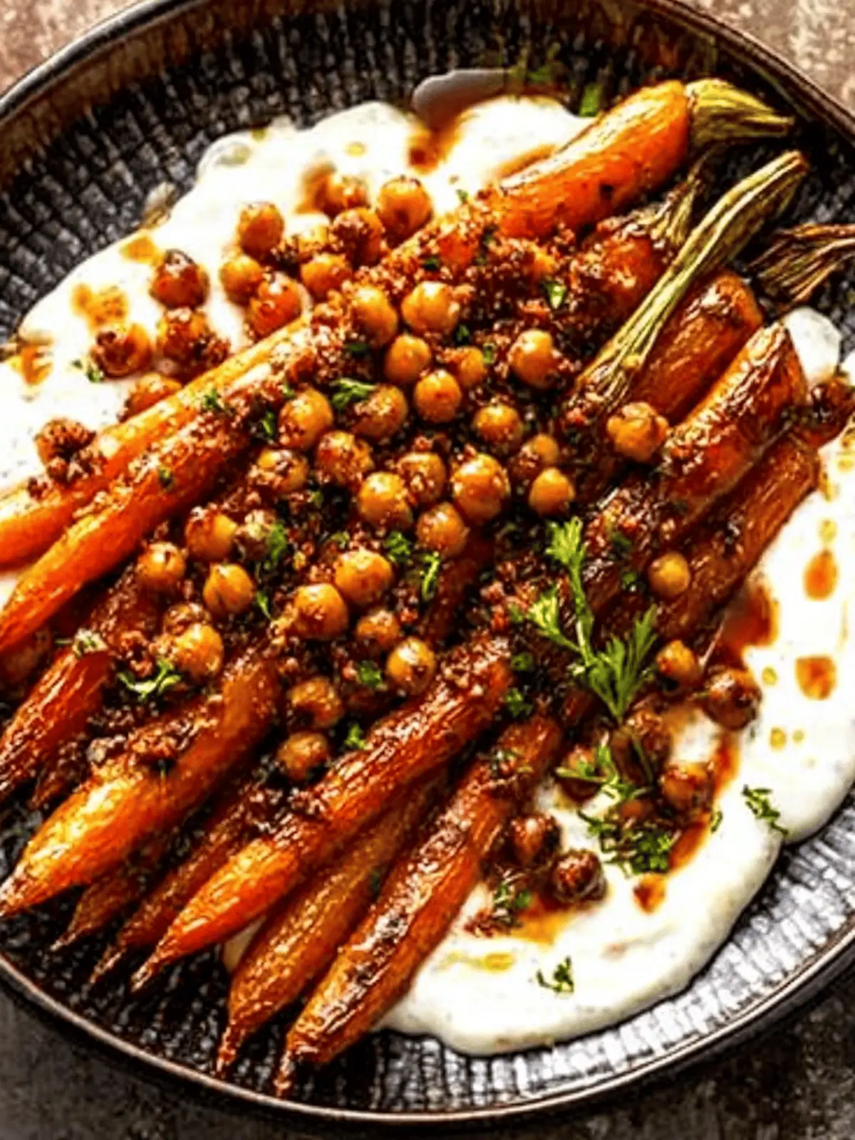 Spicy Maple Roast Carrots with Crispy Chickpeas Delight 4 Spicy maple roast carrots with crispy chickpeas and yogurt sauce
