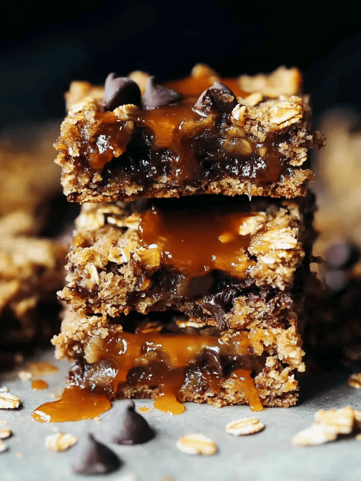 Salted Caramel Chocolate Chip Oat Cookie Bars