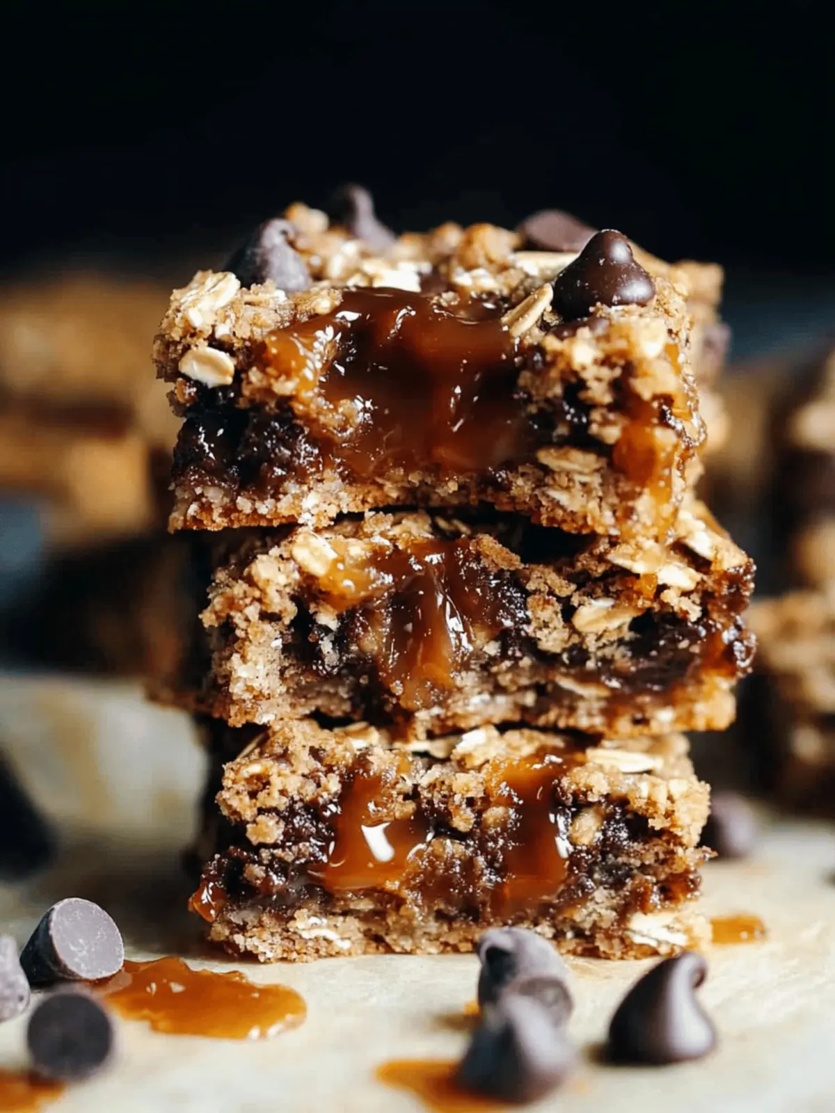 Salted Caramel Chocolate Chip Oat Cookie Bars