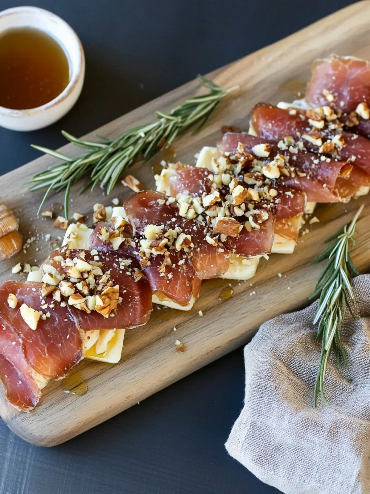 Crispy Prosciutto Wrapped Boursin Cheese with Honey Delight 5 Crispy Prosciutto Wrapped Boursin Cheese with Honey and Chopped Nuts