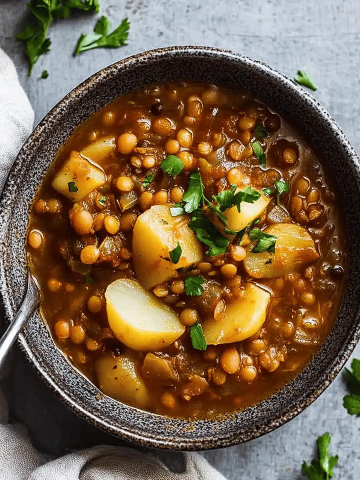 Smoky Lentil Stew With Leeks and Potatoes