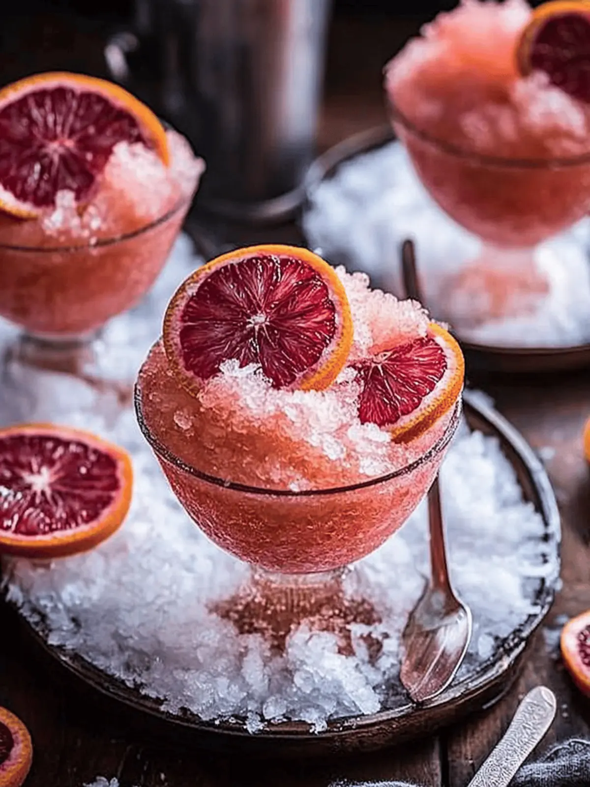 Blood Orange Elderflower Rosé Granita