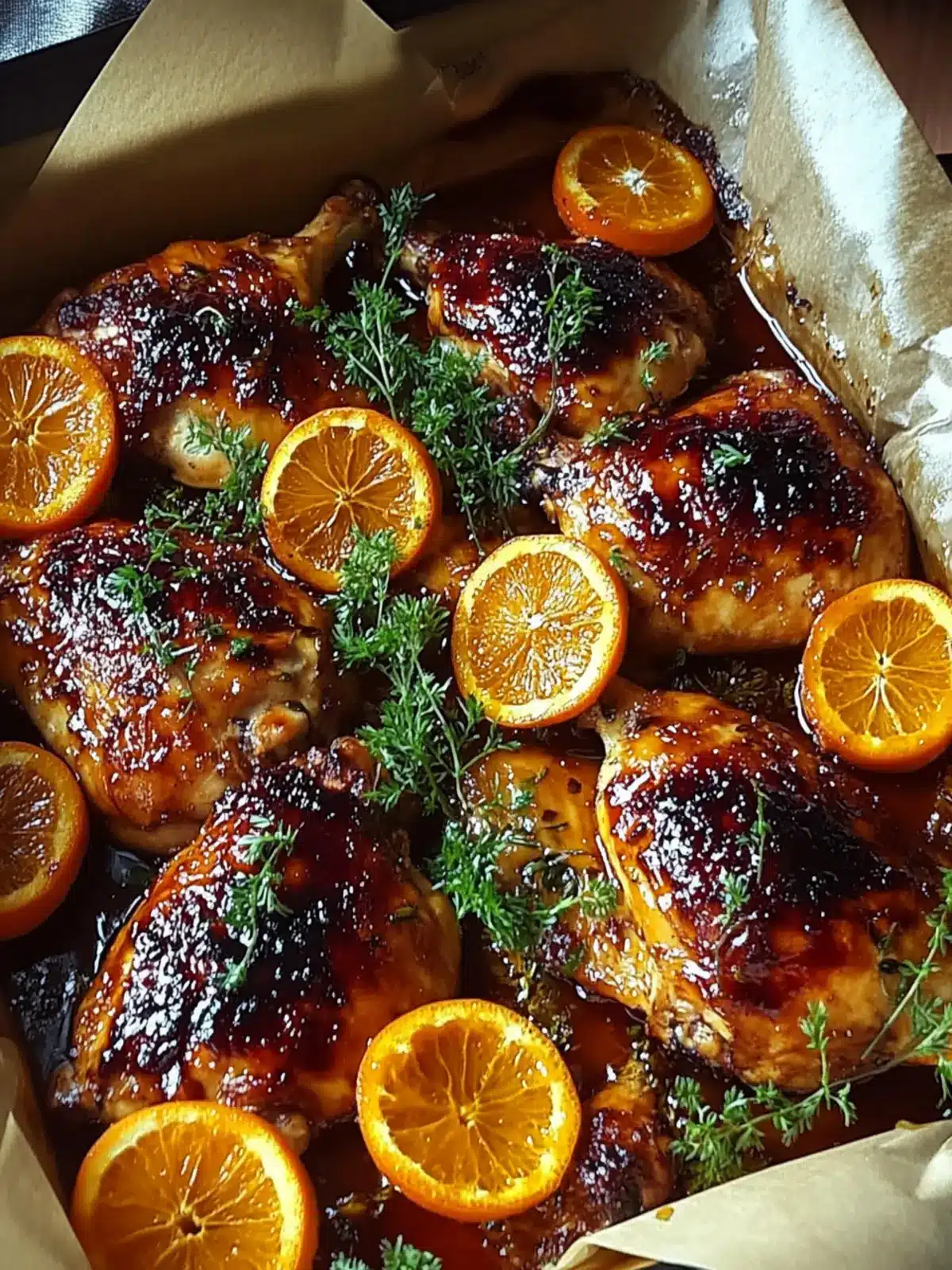 Maple Orange Glazed Chicken Quarters