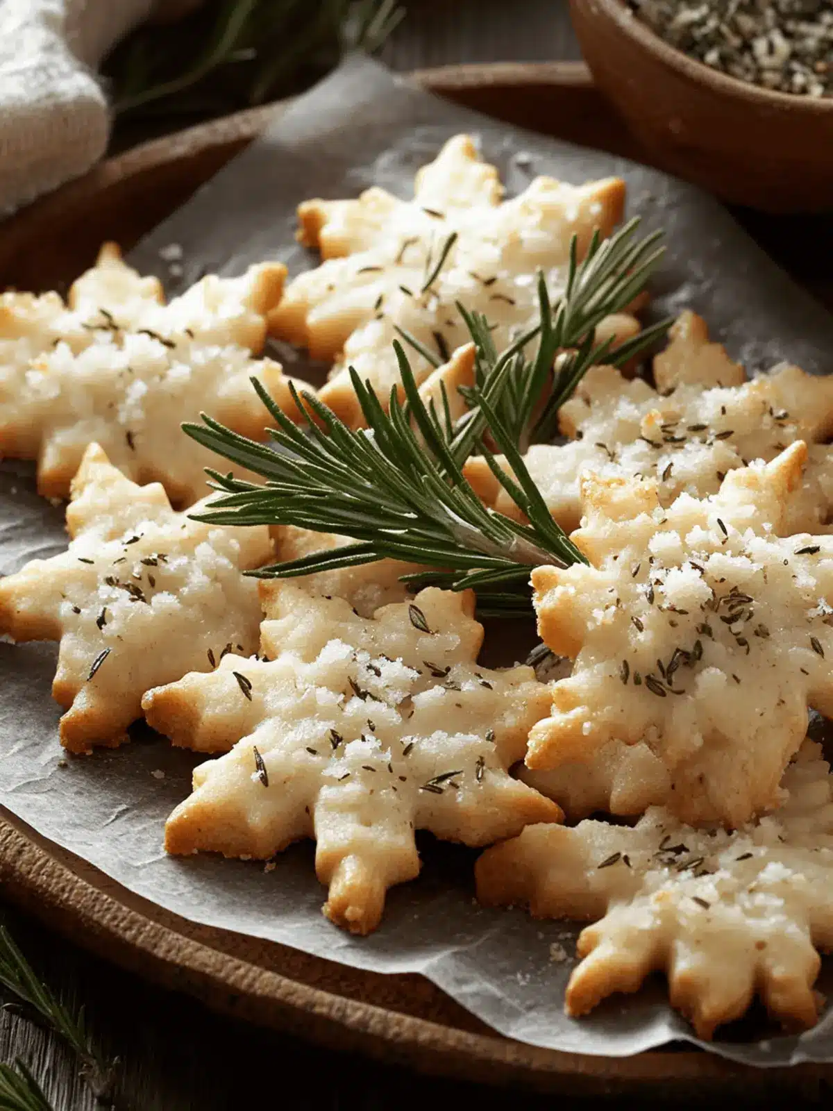 Savory Rosemary-Parmesan Snowflake Cookies