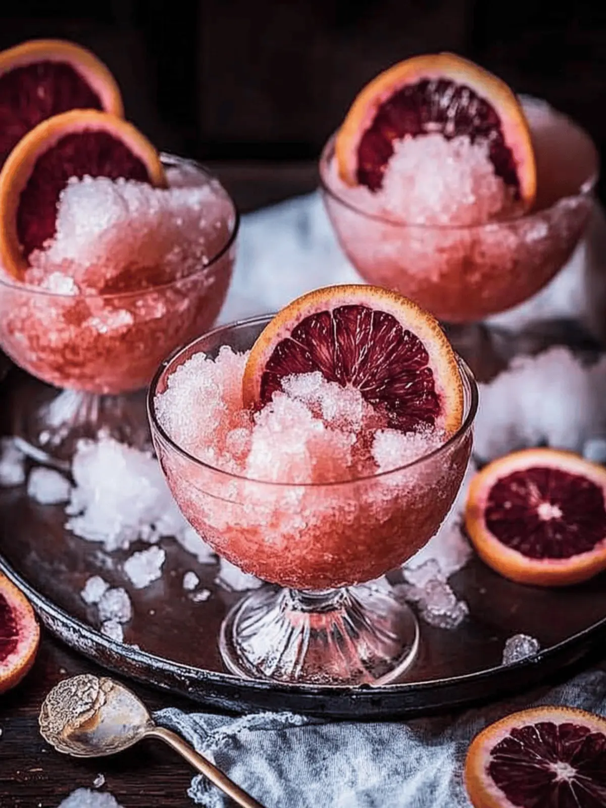 Blood Orange Elderflower Rosé Granita
