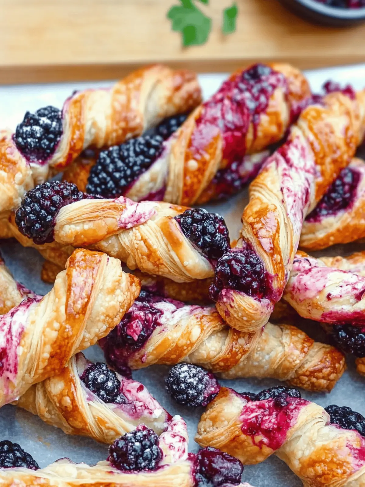 Blackberry Goat Cheese Puff Pastry Twists