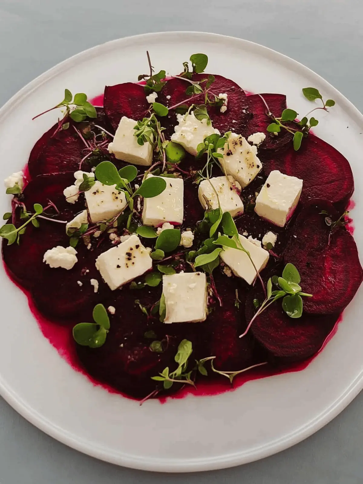 Beet Carpaccio with Feta and Microgreens