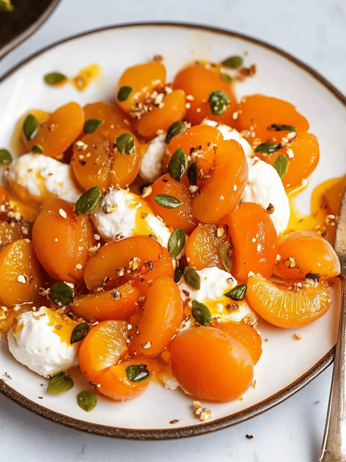 Kuru Kayısı Tatlısı (Turkish Poached Apricots with Ricotta)