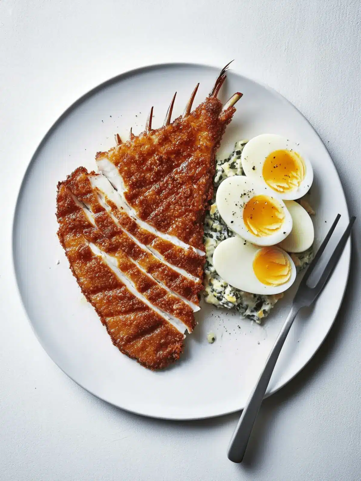 Crispy Swordfish Schnitzel with Dreamy Egg Salad Bliss 3 Swordfish Schnitzel and Egg Salad
