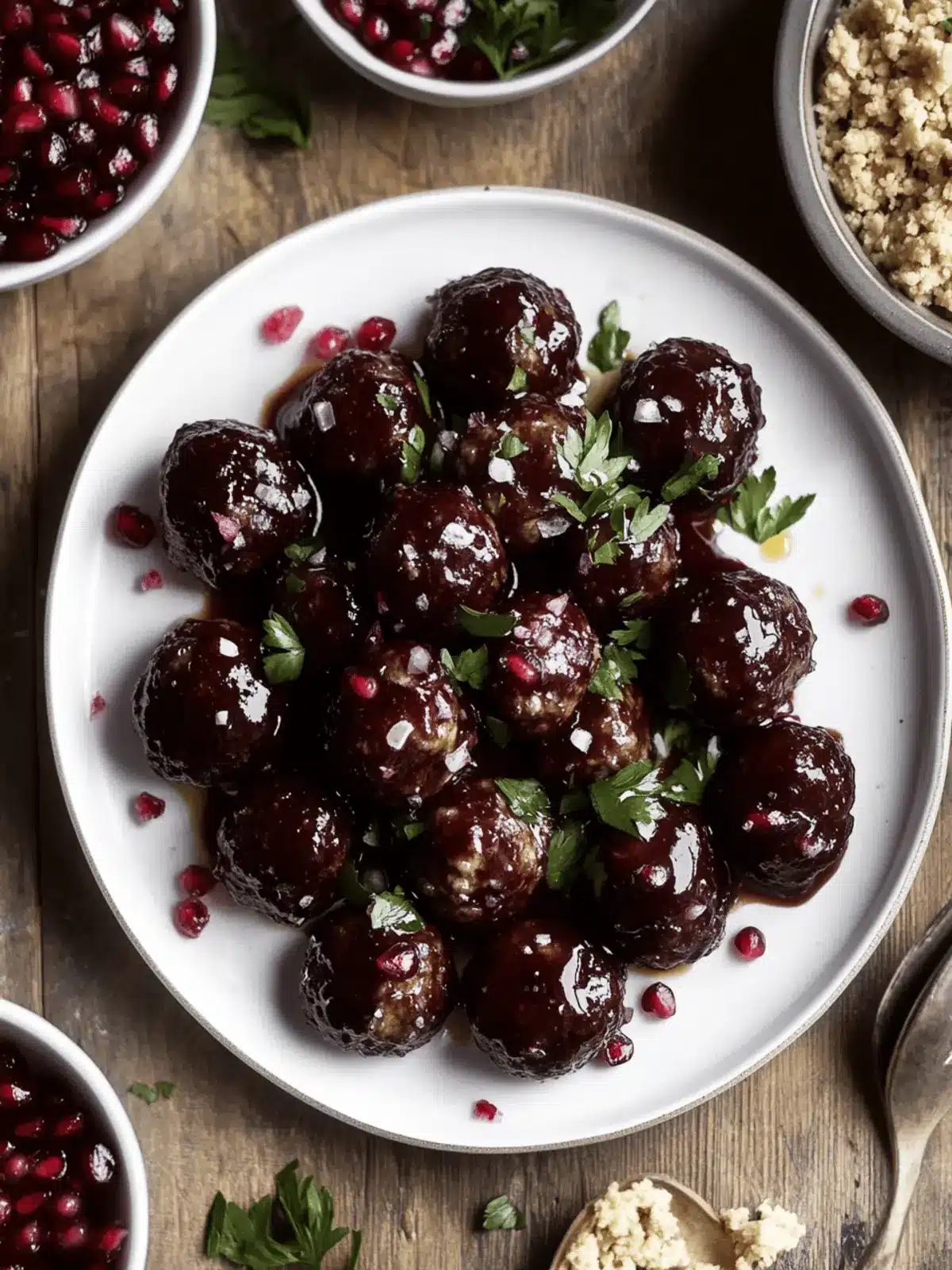 Sticky Pomegranate Meatballs