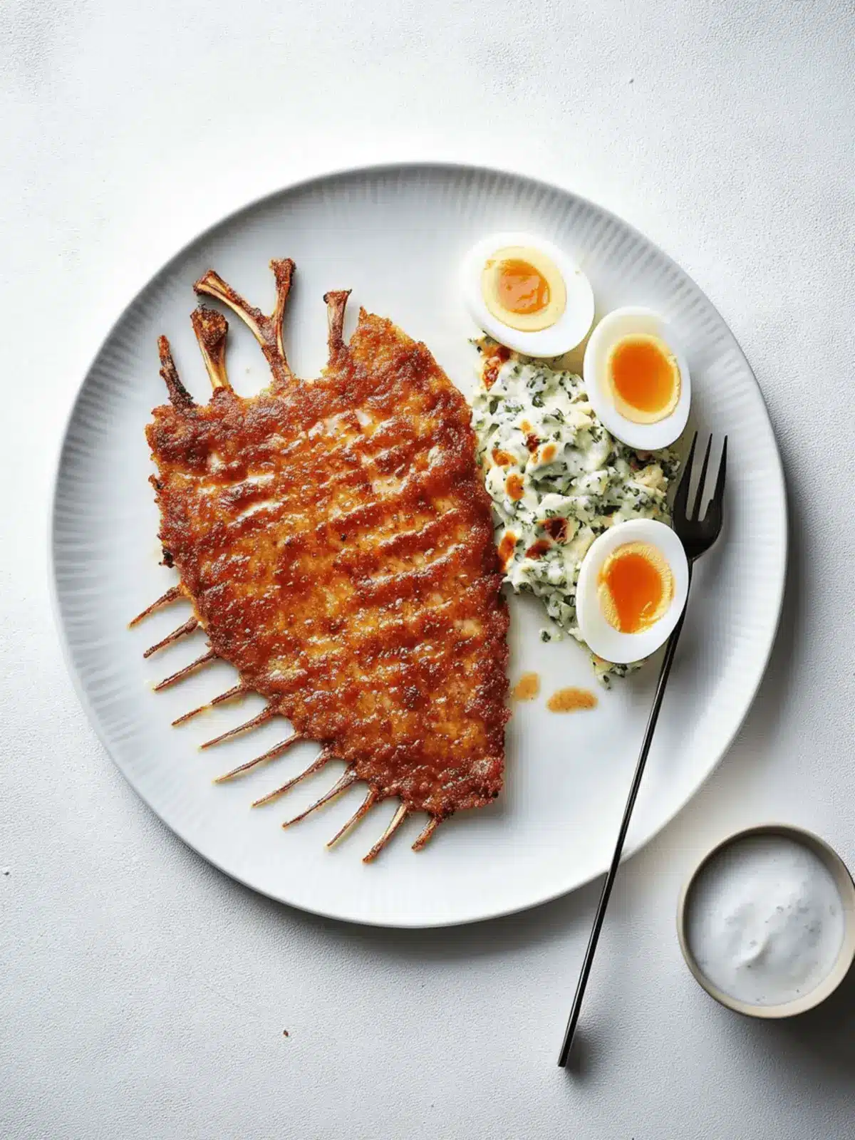 Crispy Swordfish Schnitzel with Dreamy Egg Salad Bliss 2 Swordfish Schnitzel and Egg Salad