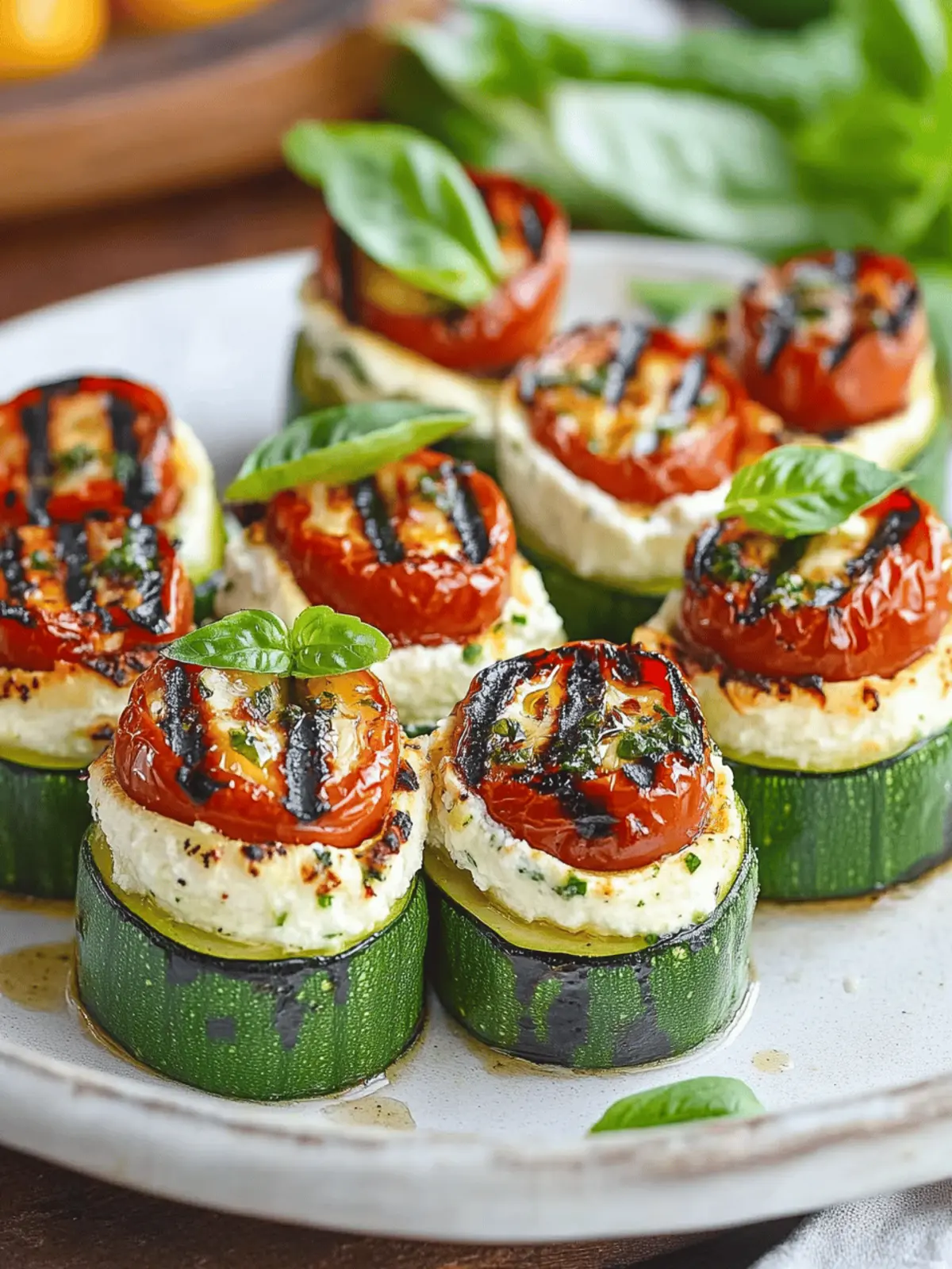 Grilled Zucchini Rollups Stuffed with Ricotta and Roasted Tomatoes 5 Grilled Zucchini Rollups Stuffed with Lemon-Basil Ricotta and Slow Roasted Tomatoes