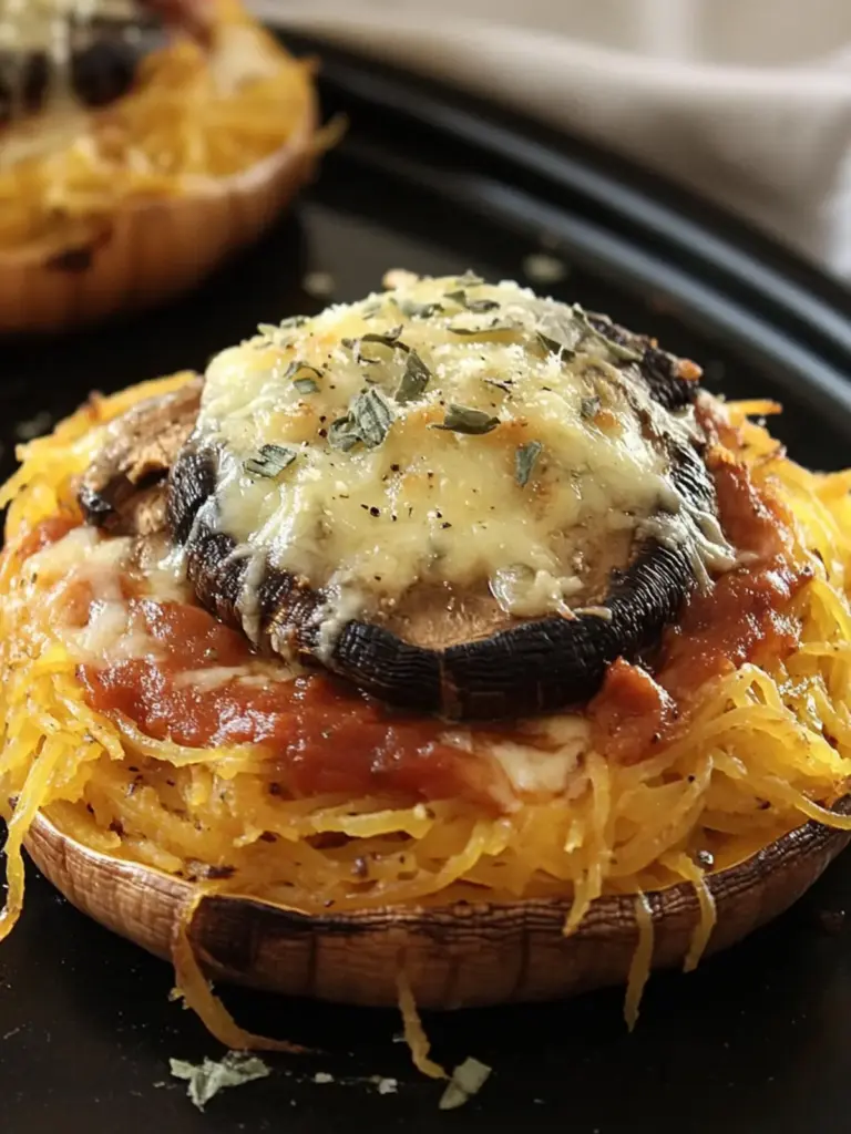 Spaghetti Squash and Portobello Mushroom Pizza