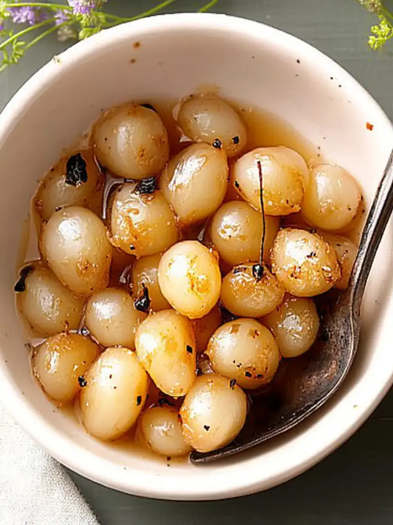 Buttery Whiskey-Glazed Pearl Onions