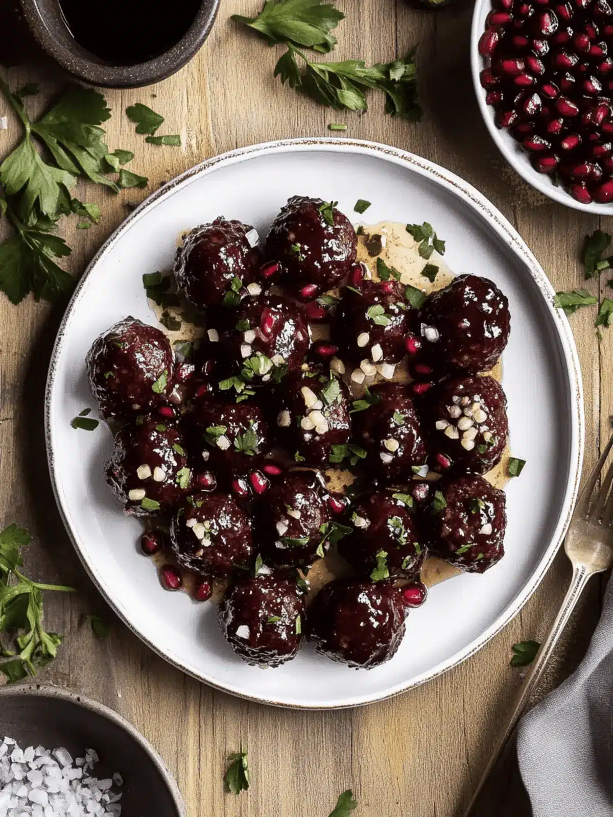 Sticky Pomegranate Meatballs