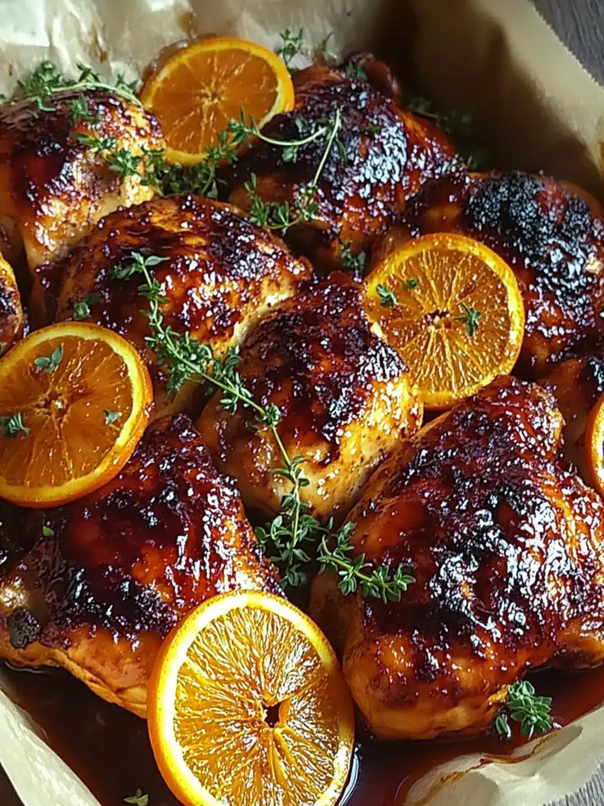 Maple Orange Glazed Chicken Quarters