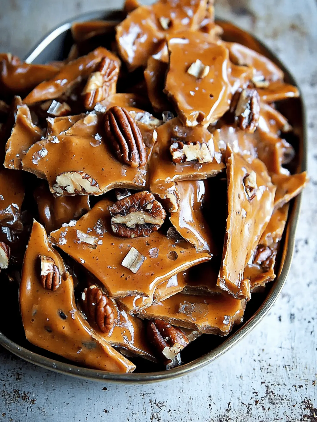 Salted Bourbon Pecan Brittle