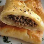 Turkish long borek with ground beef/ Kıymalı Kol Böreği