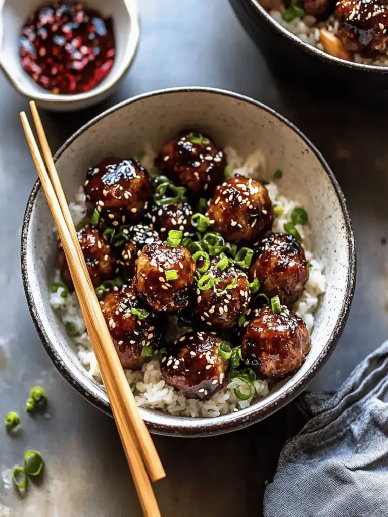 Weeknight Sticky Ginger Sesame Chicken Meatballs.