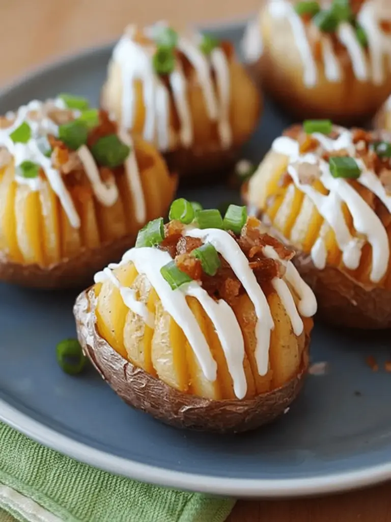 Crispy Loaded Hasselback Potato Bites