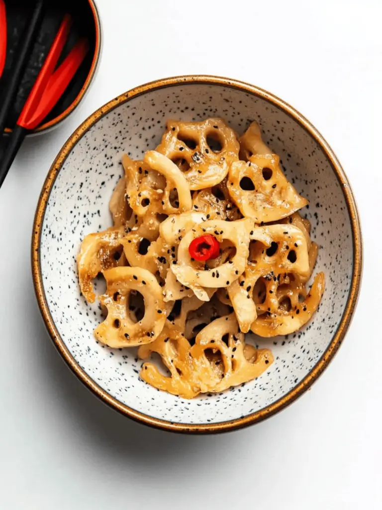 Kinpira Renkon (Japanese Stir Fried Lotus Root)