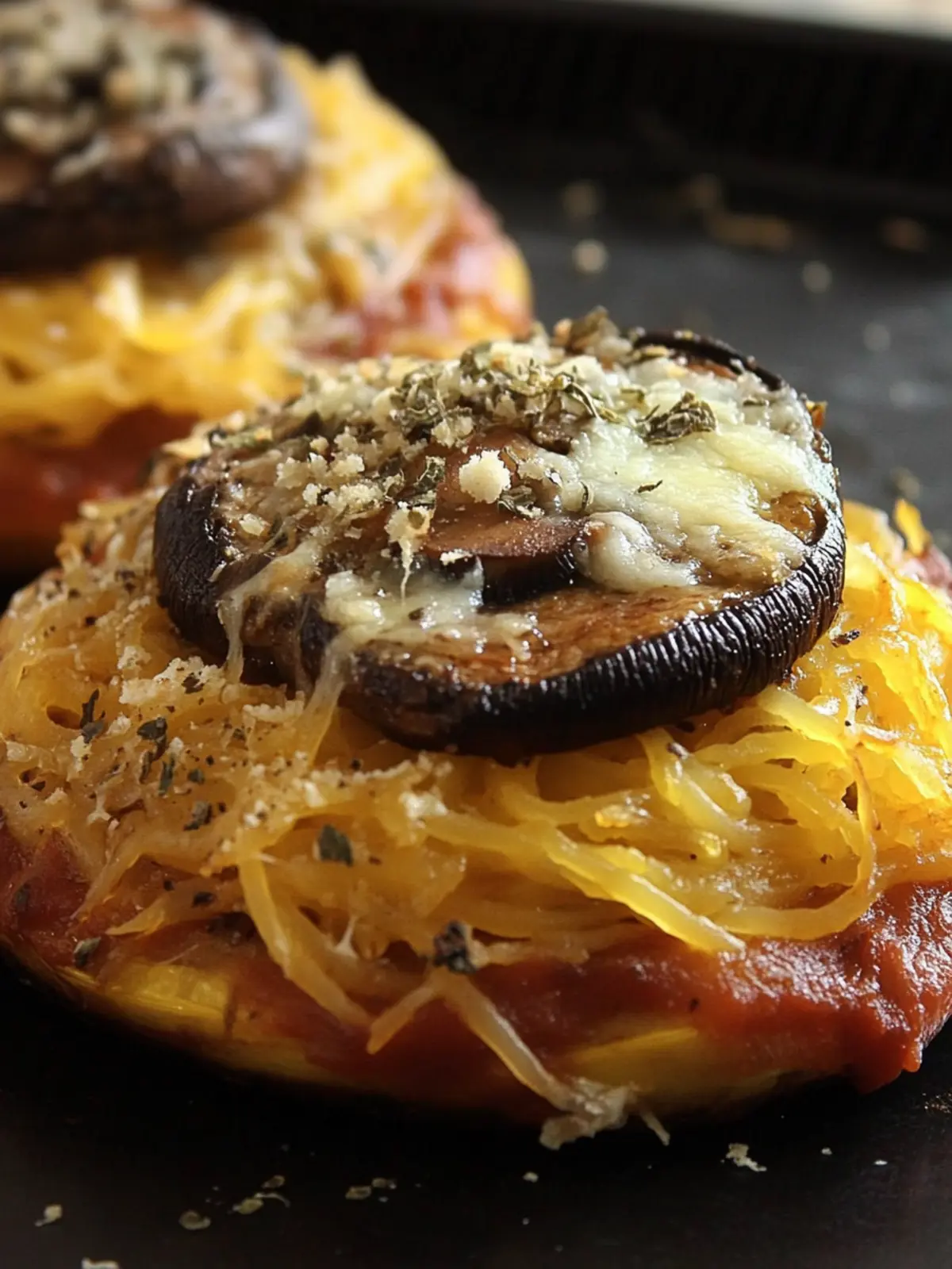 Delicious Spaghetti Squash and Portobello Mushroom Pizza Delight 2 Spaghetti Squash and Portobello Mushroom Pizza