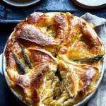 Cheesy baked bagel pudding